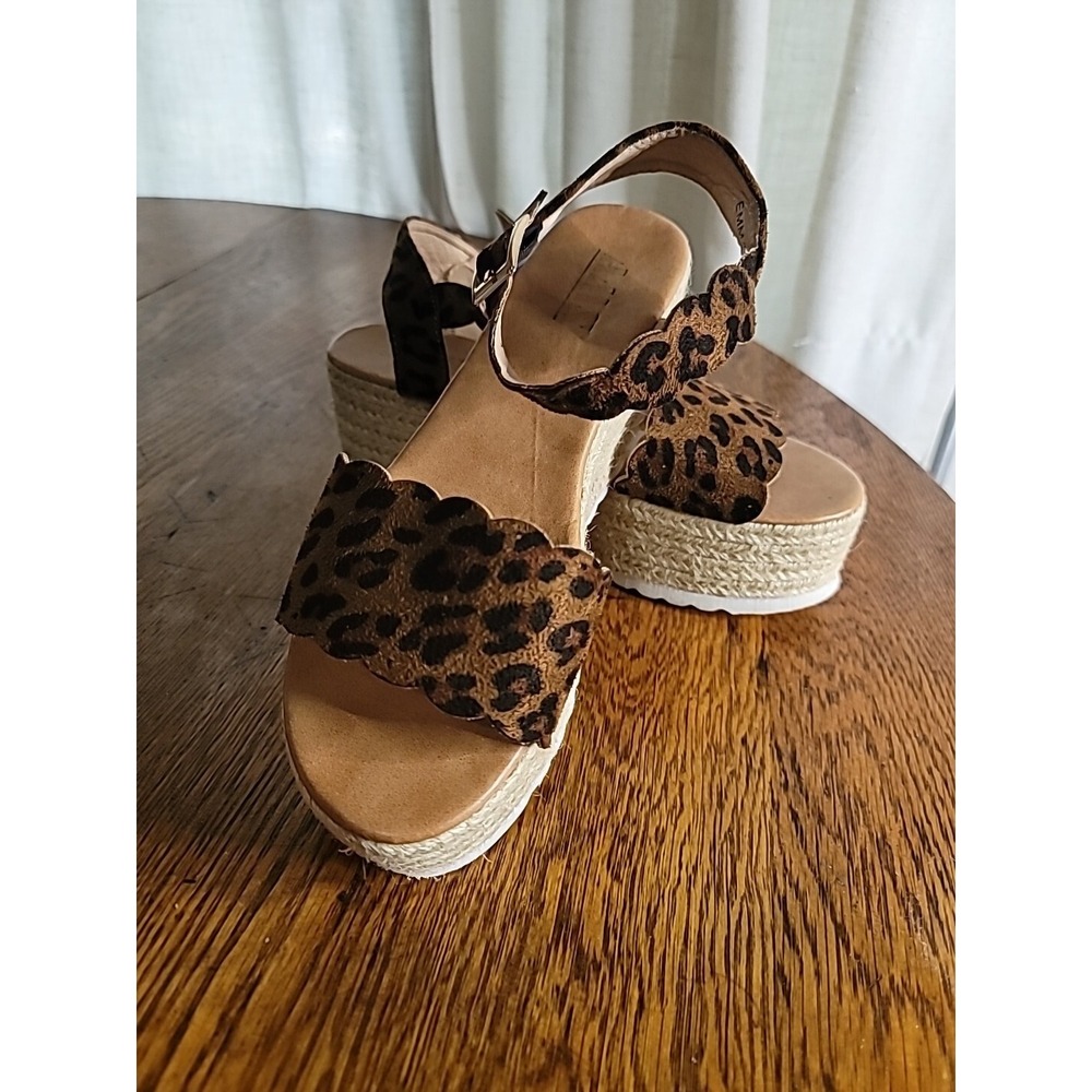 AMS Emma 23 Animal Print Platform Wedges Women's Size 6.5, 3in Heel